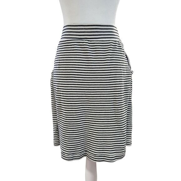 Free People All Tied Up Skirt Cream Black Stripes Pockets Women's Size Small - Picture 8 of 13